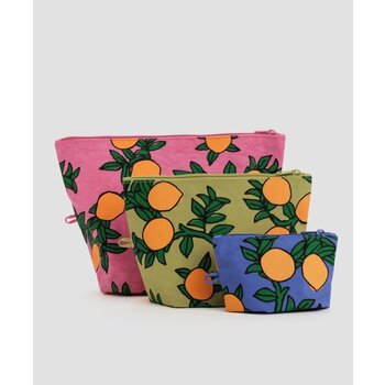 Baggu Go Pouch Set Orange Trees