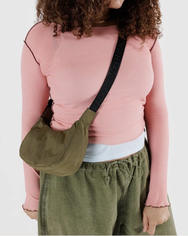 Small Nylon Crescent Bag Seaweed