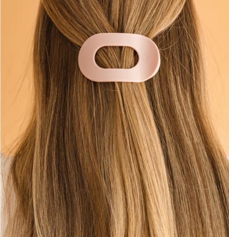 Teleties Pearly Pink Medium Flat Round Hair Clip