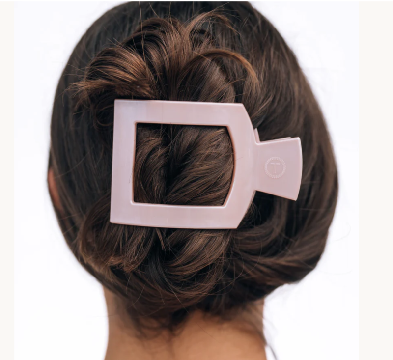 Teleties Pearly Pink Large Flat Square Hair Clip
