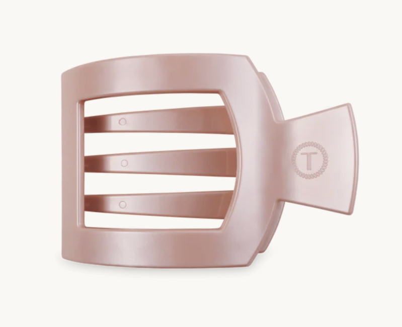 Teleties Pearly Pink Medium Flat Square Hair Clip