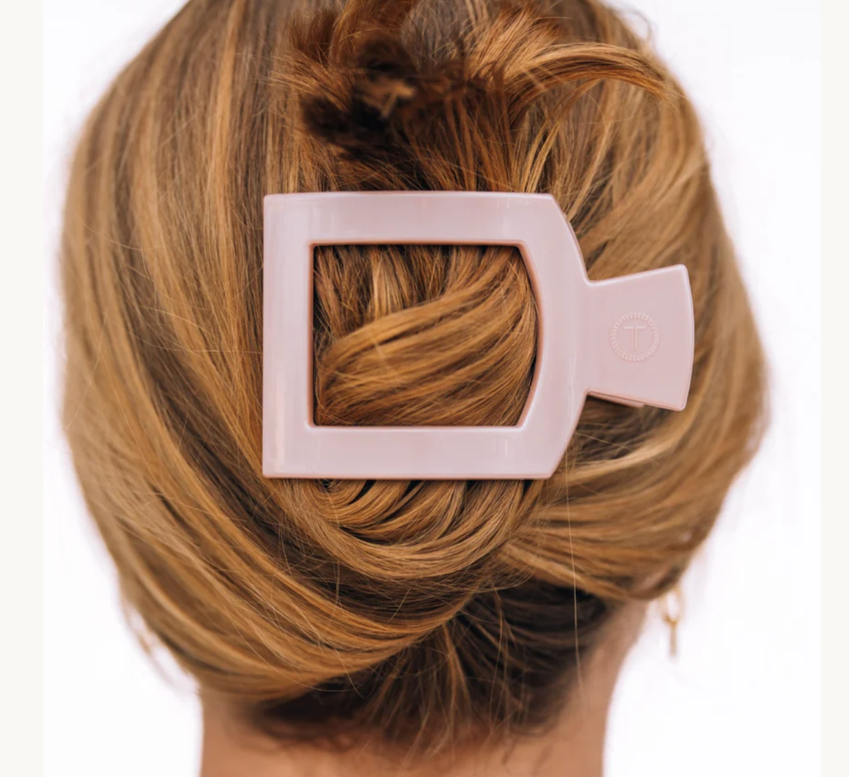 Teleties Pearly Pink Medium Flat Square Hair Clip