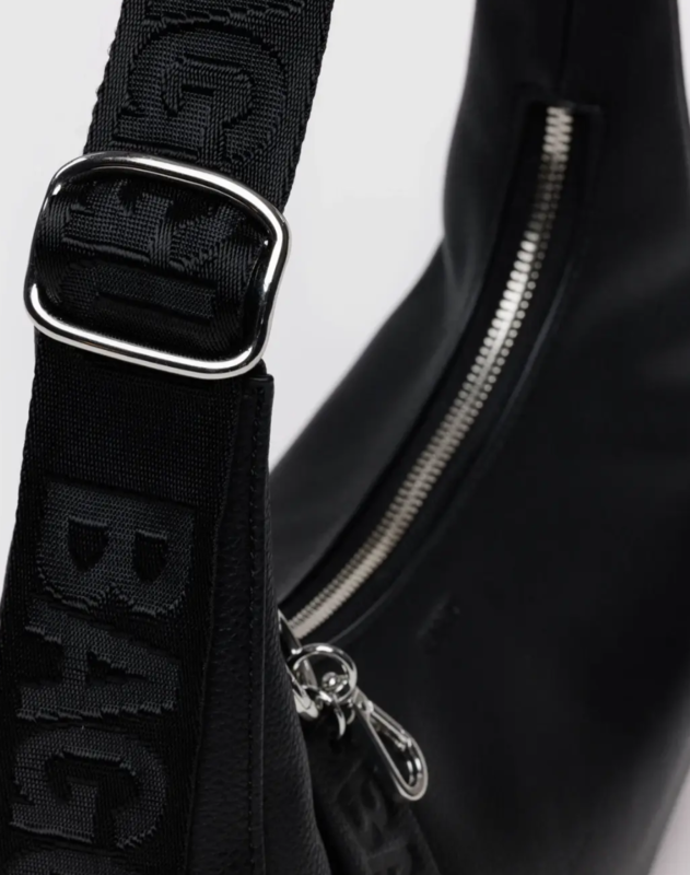 Small Recycled Leather Crescent Bag