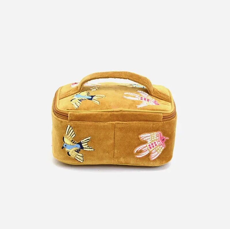 America & Beyond Velvet Embroidered Jewelry Box