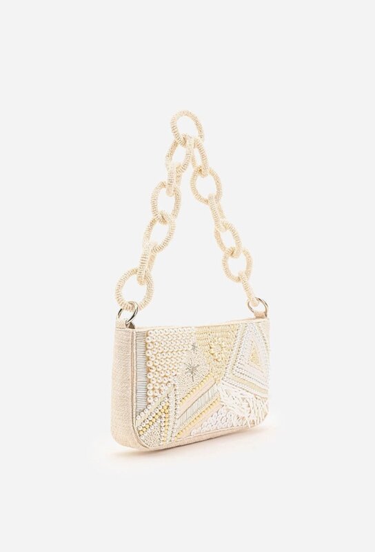 America & Beyond Shimmering Sands Embellished Shoulder Bag