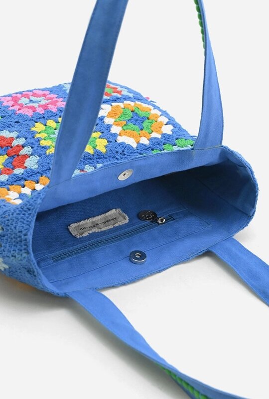 America & Beyond Blue Handmade Crochet Bag