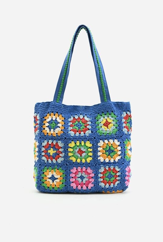 America & Beyond Blue Handmade Crochet Bag