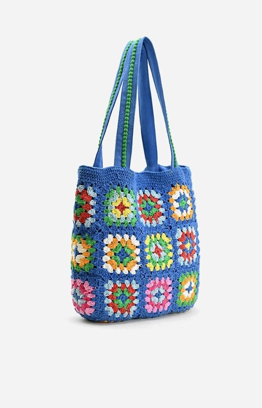 America & Beyond Blue Handmade Crochet Bag