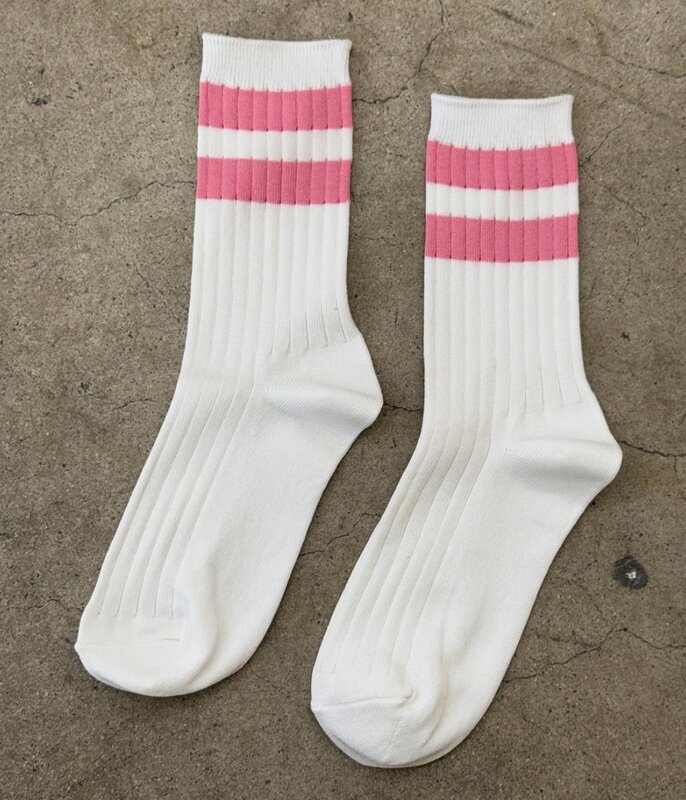 Le Bon Shoppe Her Varsity Socks Pink Stripe