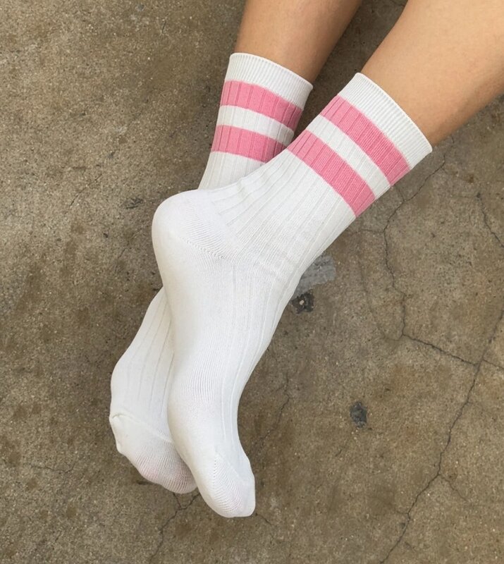 Le Bon Shoppe Her Varsity Socks Pink Stripe