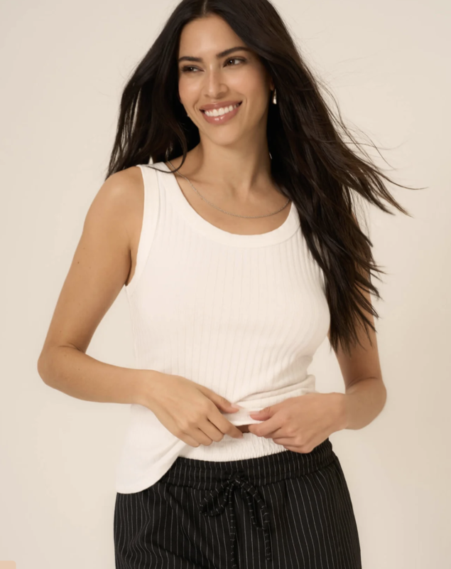Project Social T Cooper White Sweater Rib Tank