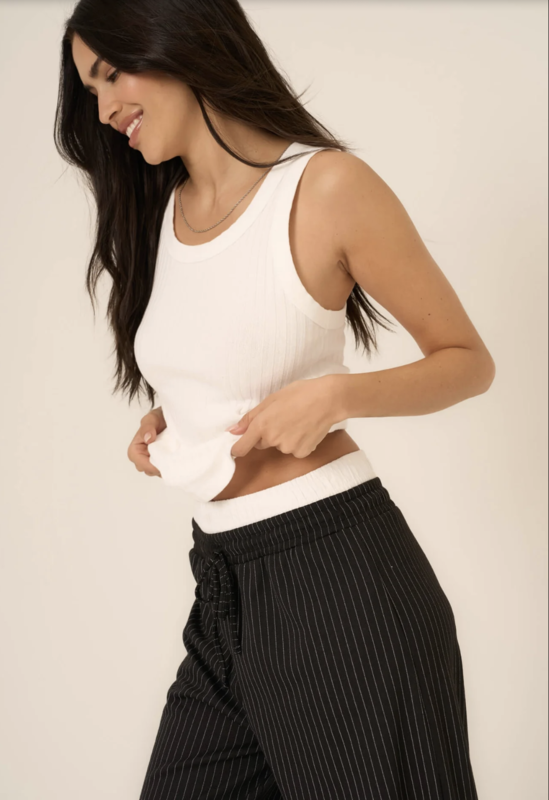 Project Social T Cooper White Sweater Rib Tank