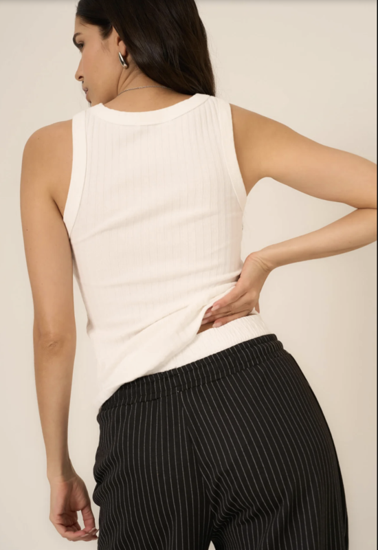 Project Social T Cooper White Sweater Rib Tank