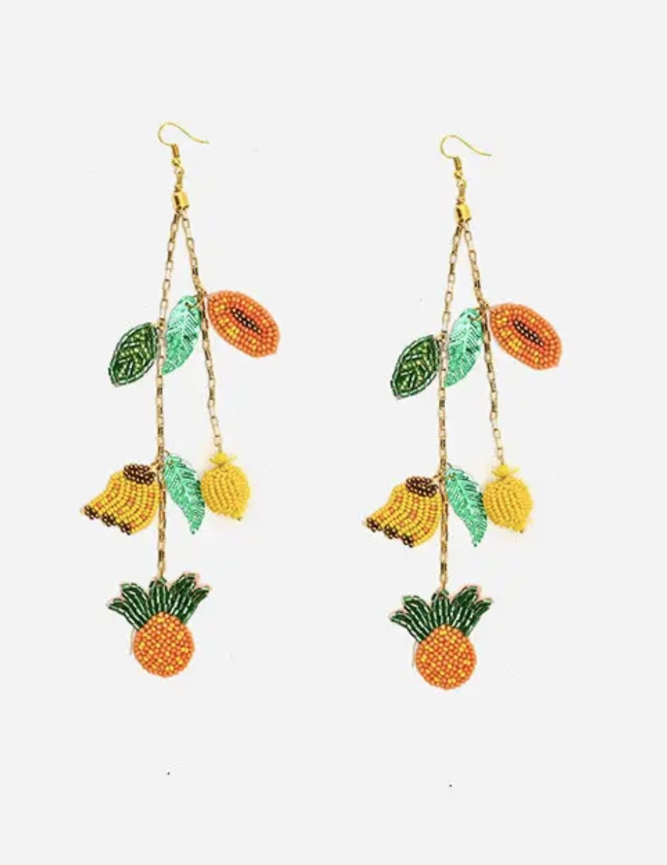 America & Beyond Fruits Hanging Beaded Earrings