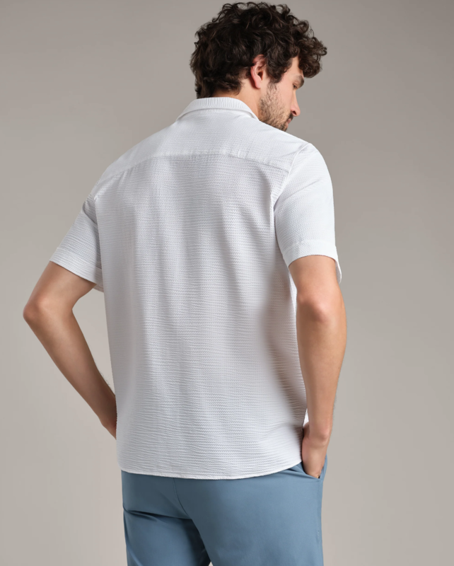 Rhone Commuter Seersucker Camp Collar Shirt