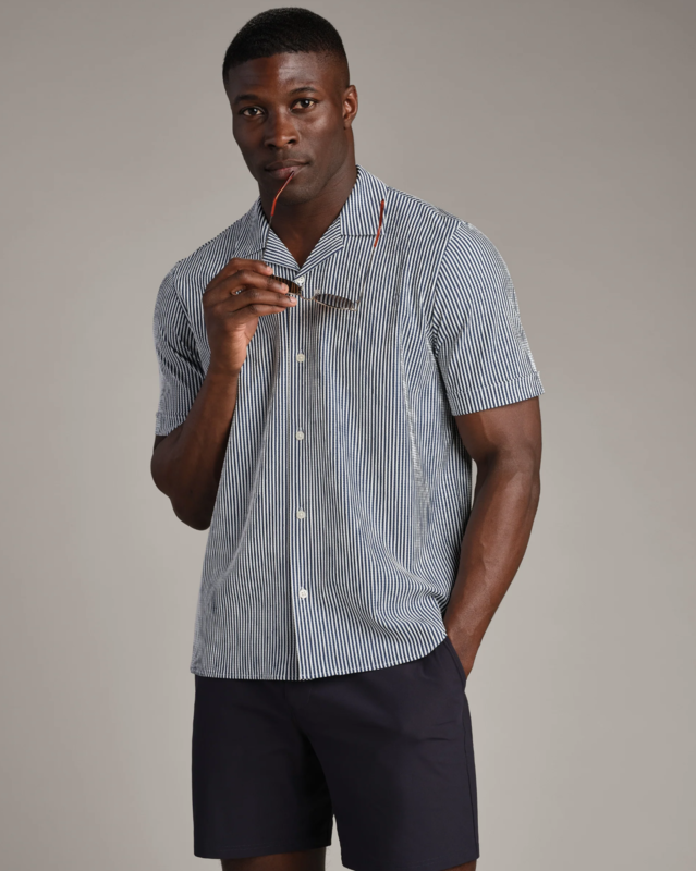 Rhone Commuter Seersucker Camp Collar Shirt