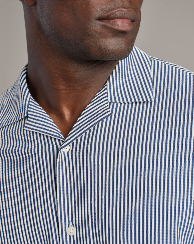 Rhone Commuter Seersucker Camp Collar Shirt