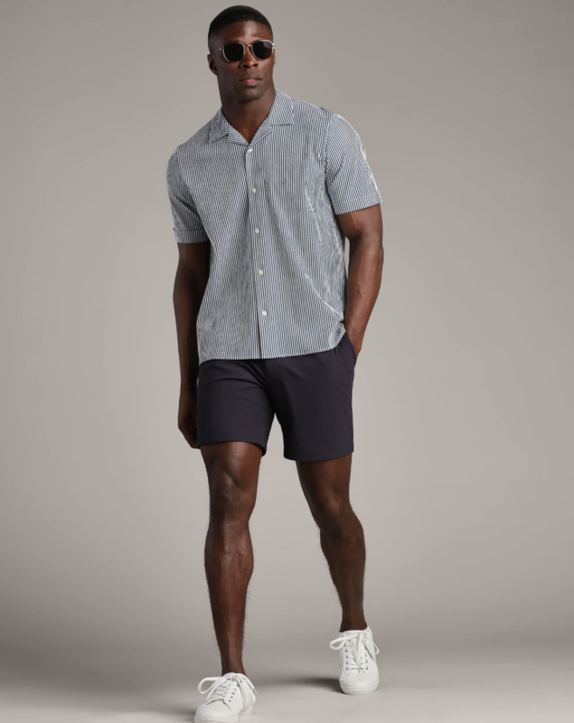 Rhone Commuter Seersucker Camp Collar Shirt