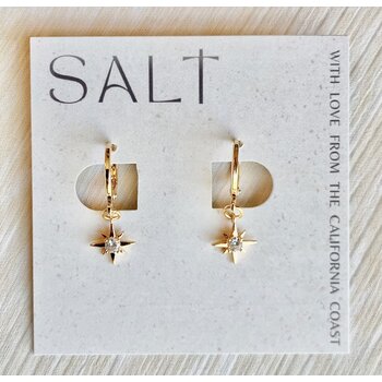 Salt Starburst Huggie Hoops Gold