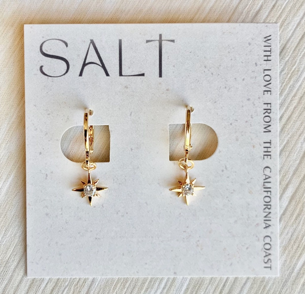 Salt Starburst Huggie Hoops Gold