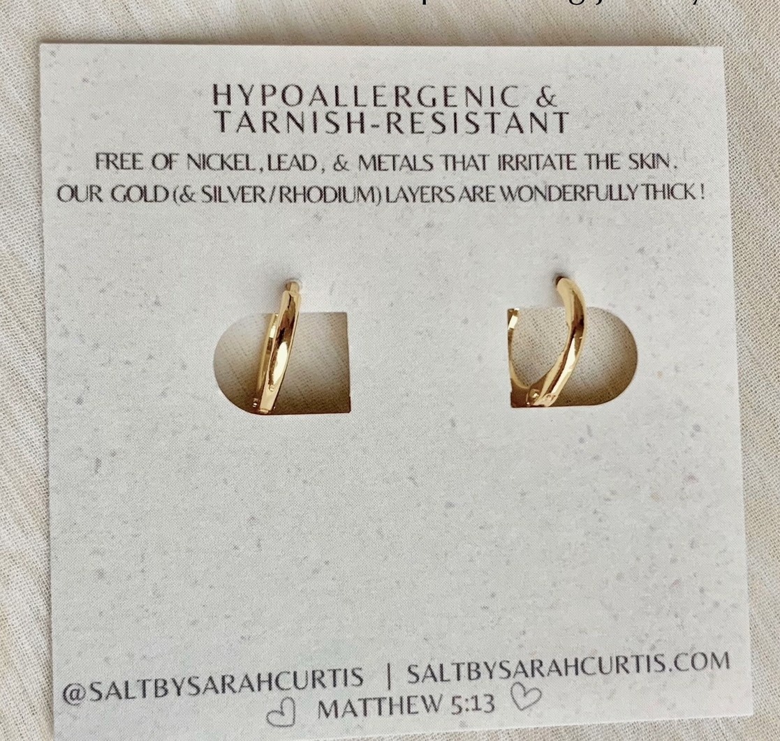 Salt Starburst Huggie Hoops Gold