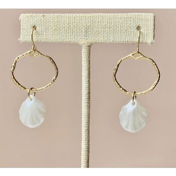 Seashell Hoop Dangles - Gold