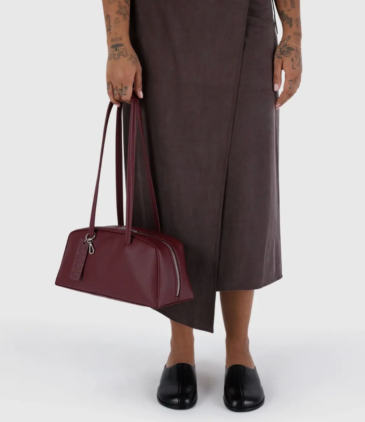 Baggu Recycled Leather Bowler Bag