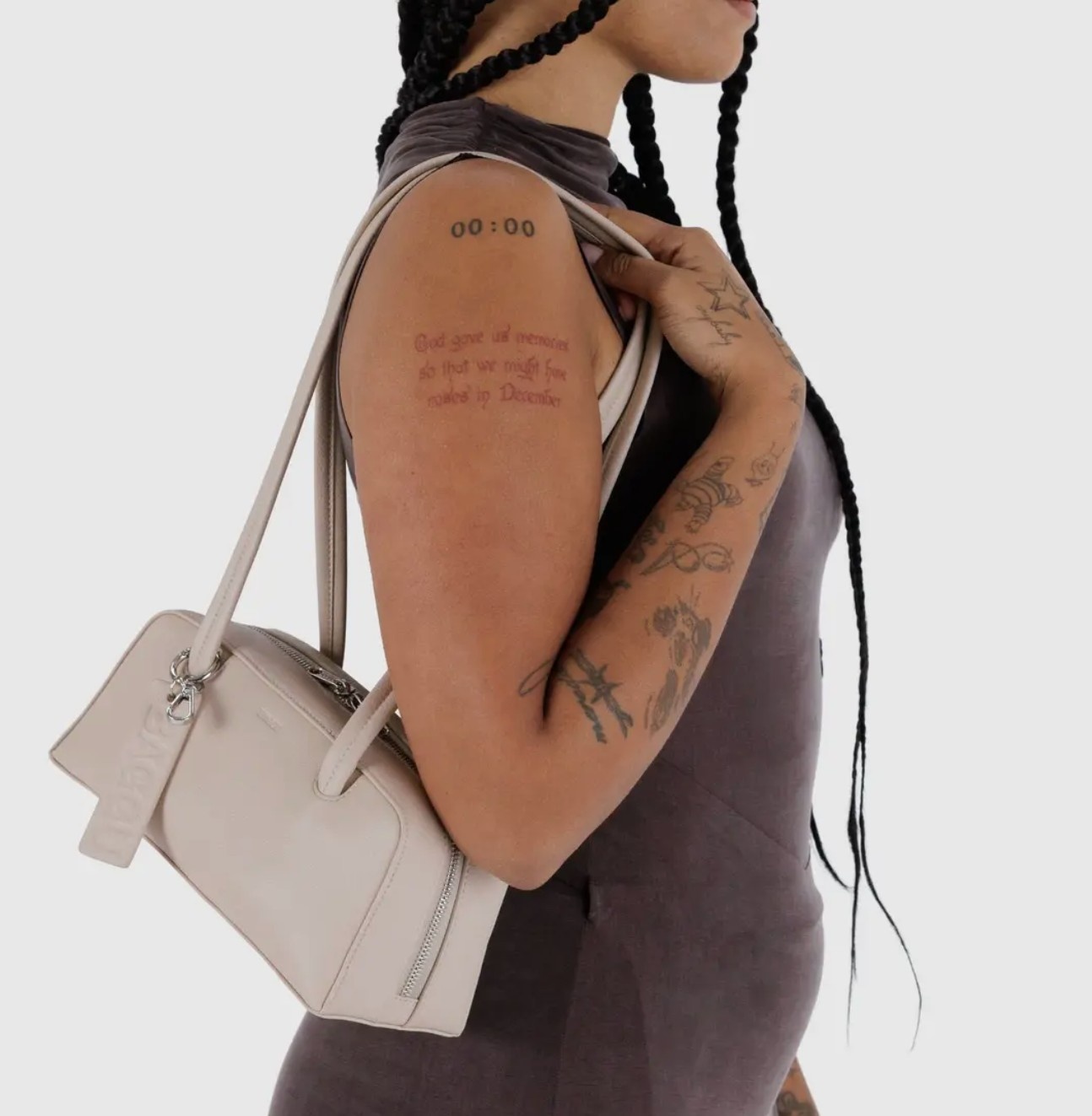 Baggu Small Recycled Leather Bowler Bag