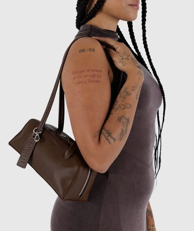 Baggu Small Recycled Leather Bowler Bag