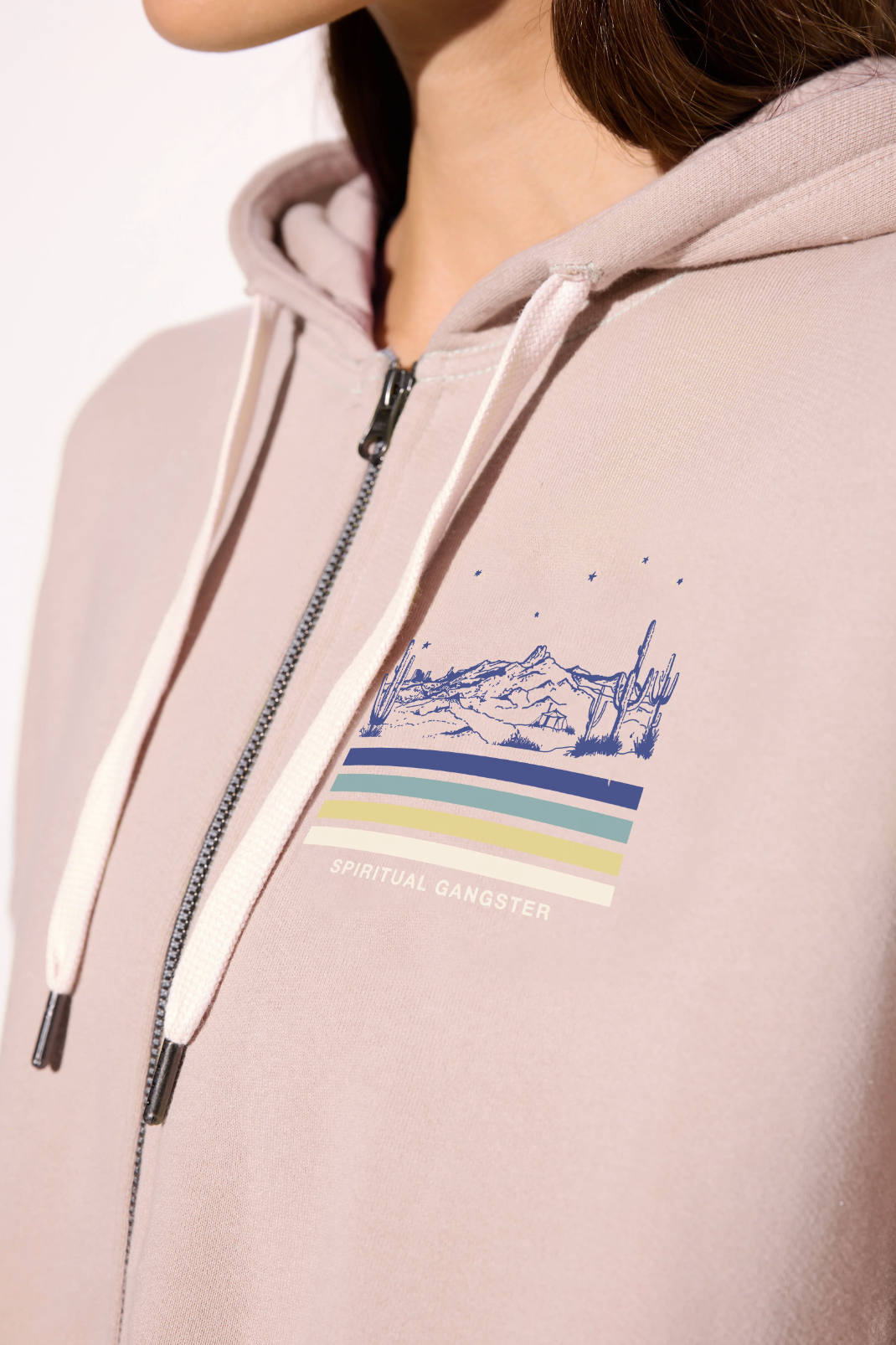 Spiritual Gangster Desert Stripe Jules Hoodie