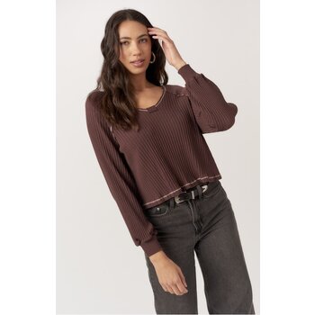 Project Social T Homebody V-Neck Rib Longsleeve