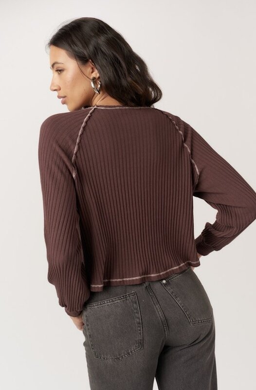 Project Social T Homebody V-Neck Rib Longsleeve