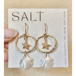 Salt Seashell & Starfish Hoop