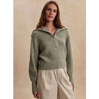 Varley Maura Half Zip Rib Knit