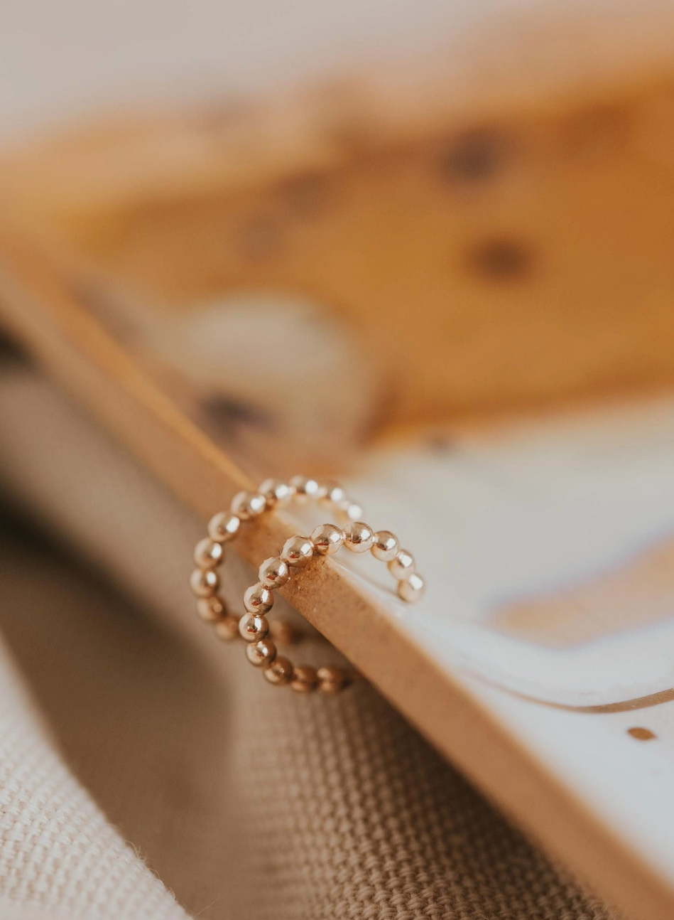 Hello Adorn Beaded Huggie Hoops