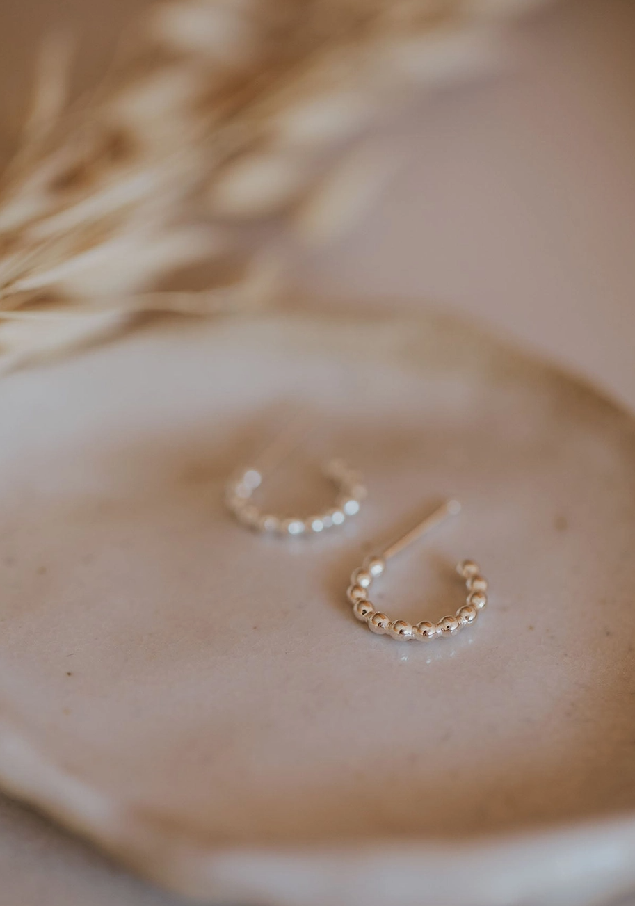 Hello Adorn Beaded Huggie Hoops