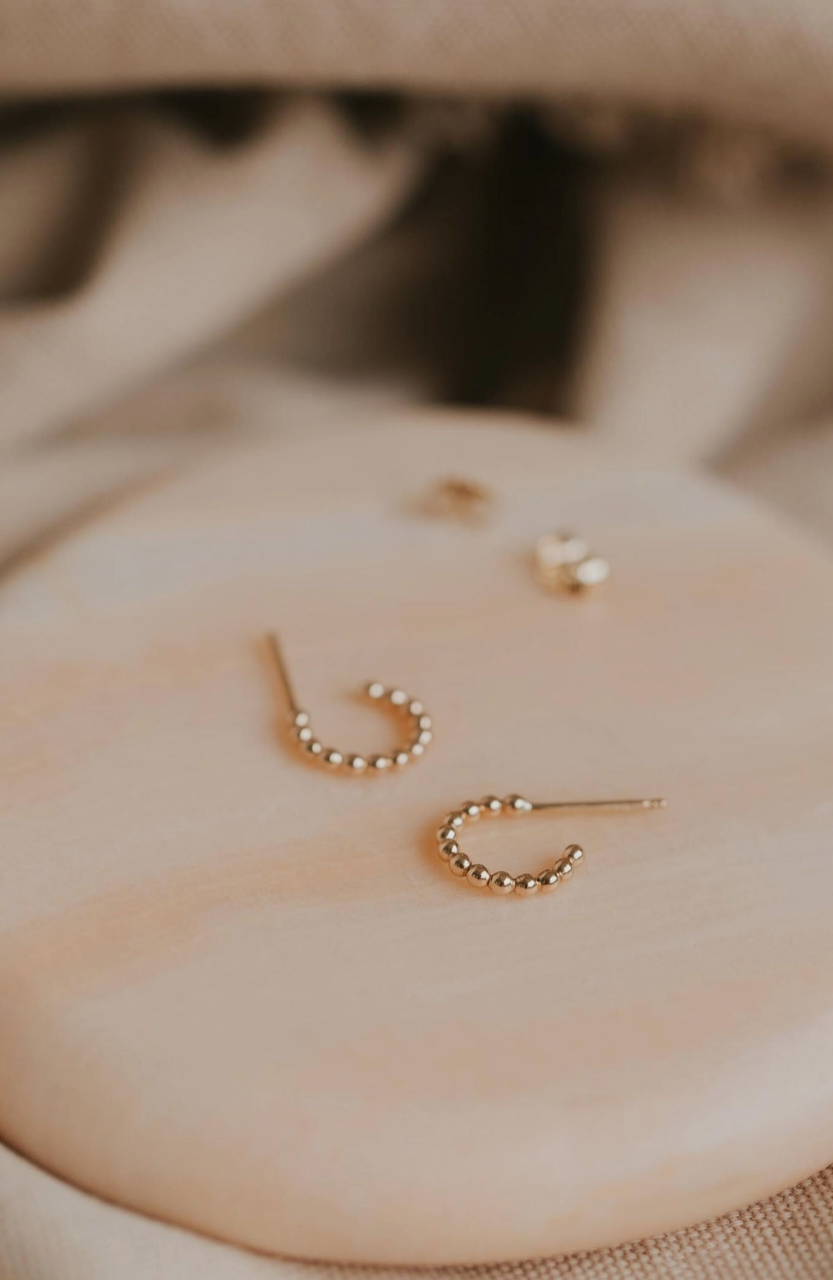 Hello Adorn Beaded Huggie Hoops