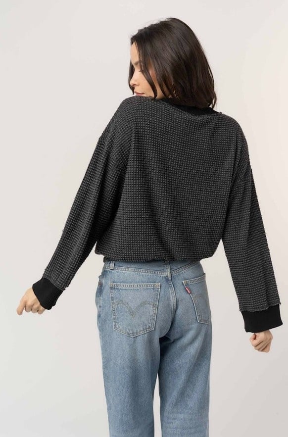 Project Social T Justina Brushed Thermal V Neck Pullover