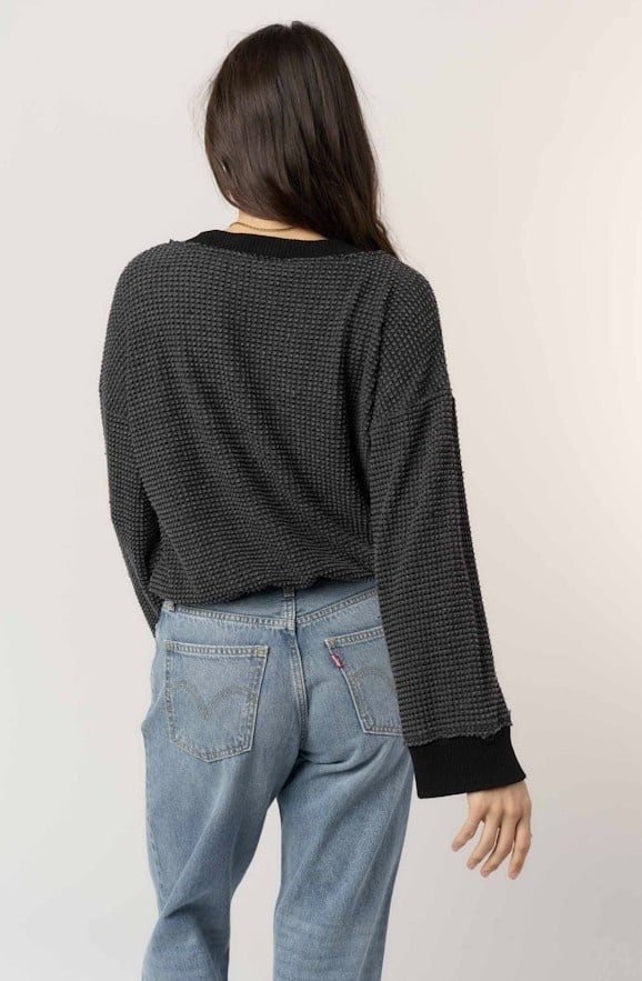 Project Social T Justina Brushed Thermal V Neck Pullover