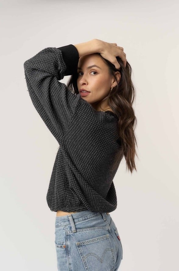 Project Social T Justina Brushed Thermal V Neck Pullover