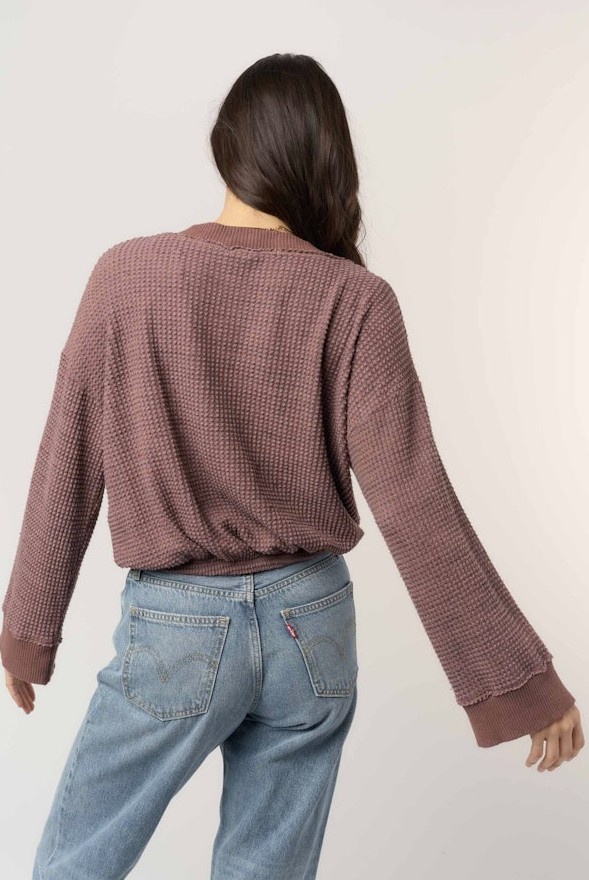 Project Social T Justina Brushed Thermal V Neck Pullover