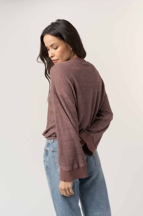 Project Social T Justina Brushed Thermal V Neck Pullover