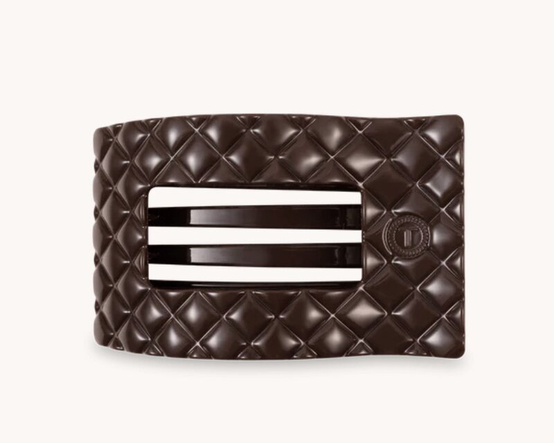 Teleties Truly Taupe Quilted Small Flat Rectangle Hair Clip