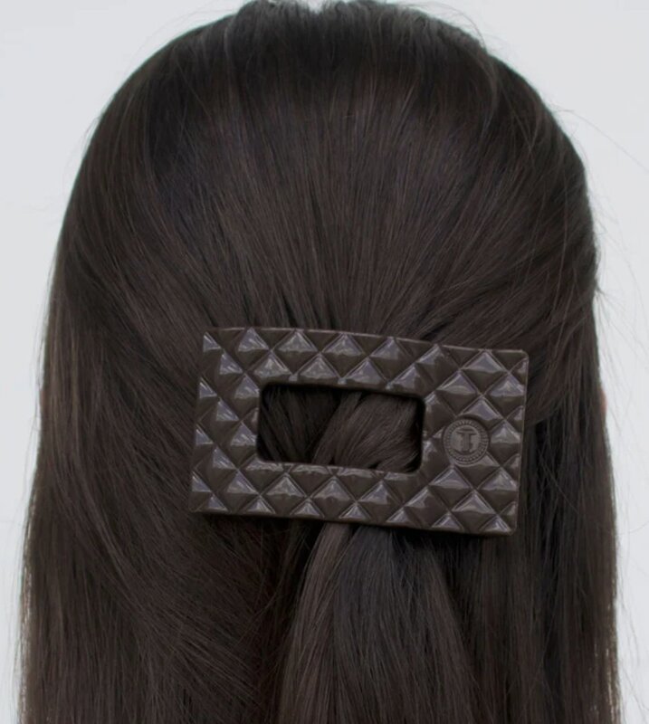 Teleties Truly Taupe Quilted Small Flat Rectangle Hair Clip