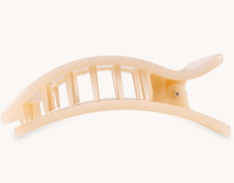 Teleties Almond Beige Large Flat Rectangle Hair Clip