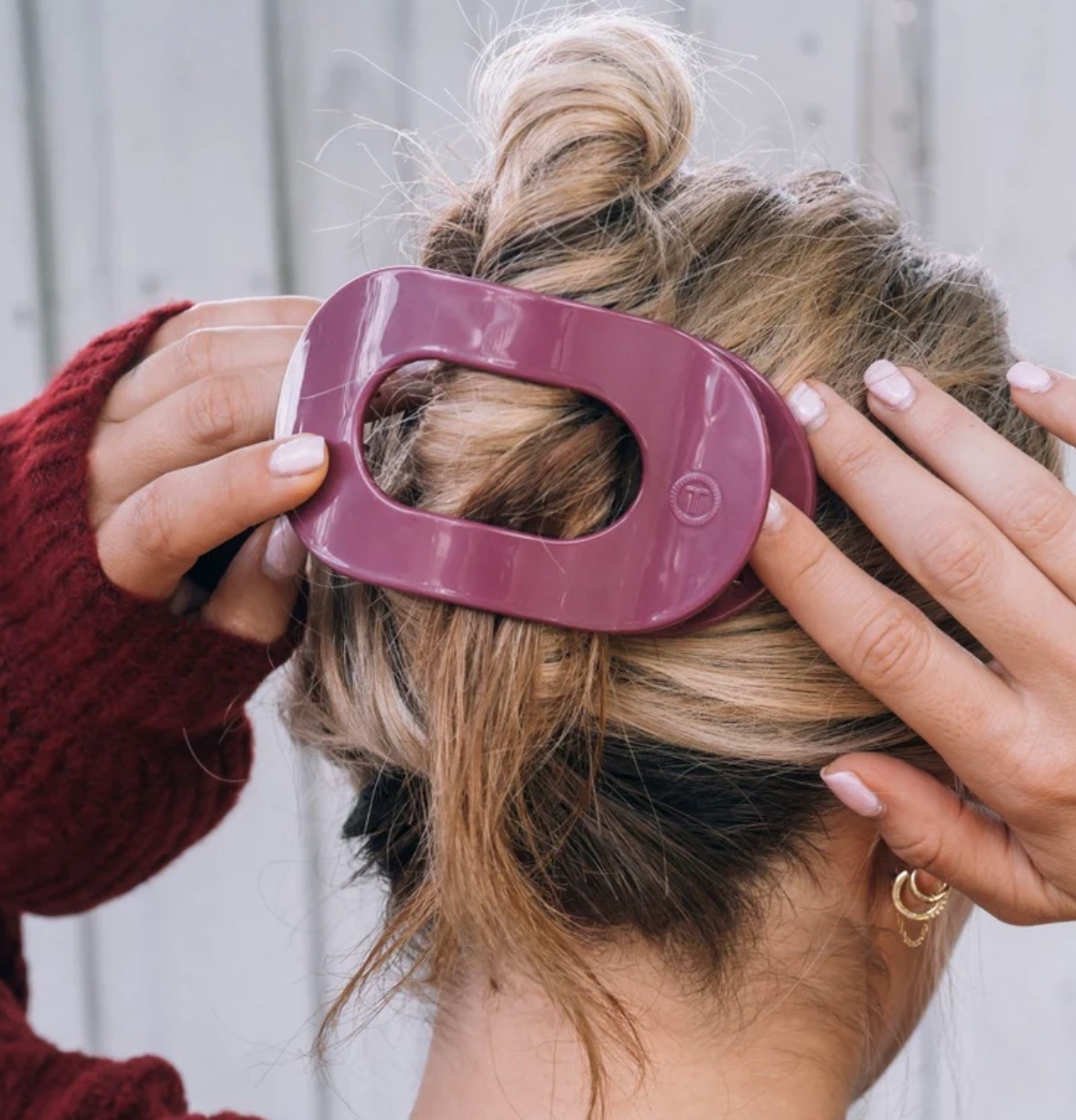 Teleties Wild Side Large Flat Round Hair Clip