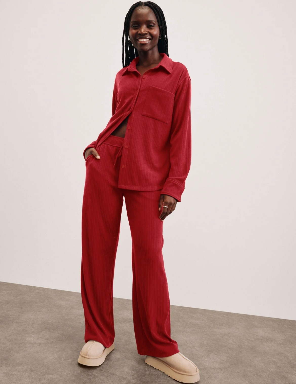 Beyond Yoga Breathe Easy Ribbed Wide Leg Pant