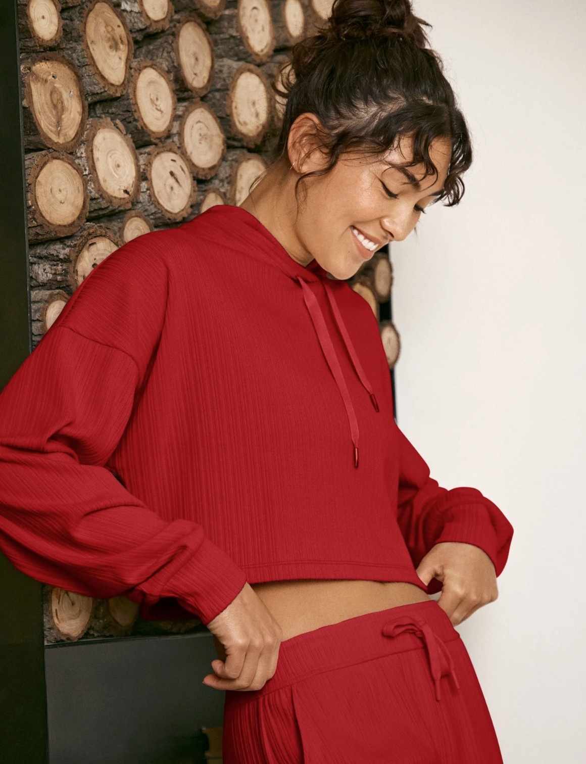 Beyond Yoga Breathe Easy Ribbed Cropped Hoodie