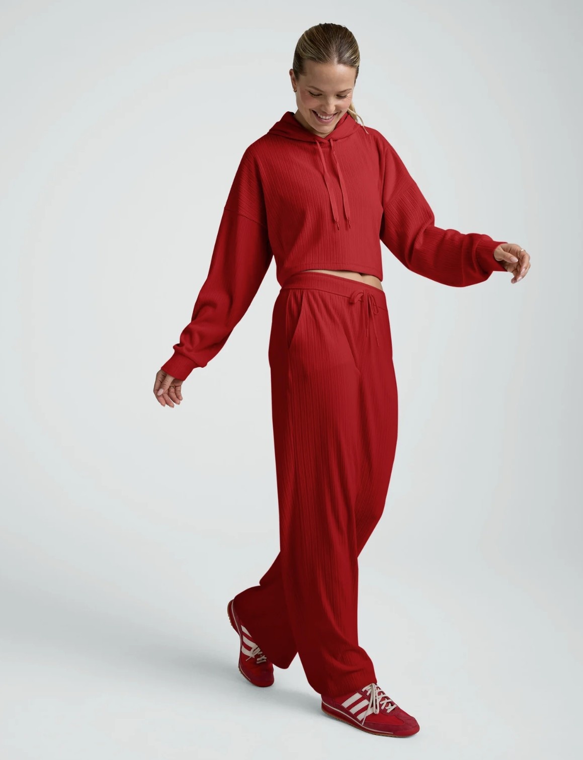 Beyond Yoga Breathe Easy Ribbed Cropped Hoodie