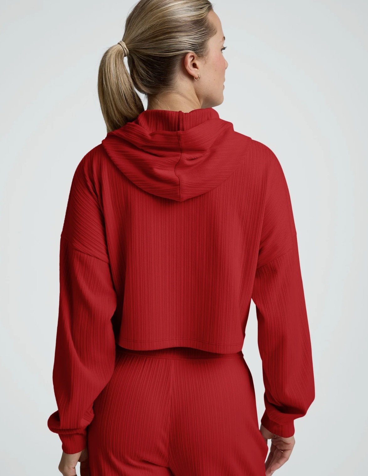 Beyond Yoga Breathe Easy Ribbed Cropped Hoodie